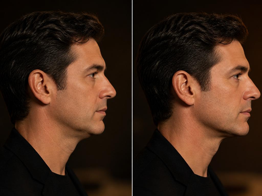 Antes e depois — Jawline Masculina
